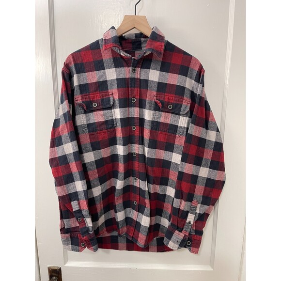 Jachs MFG Co. Red Black Grey Checkered Plaid Flannel Shirt - Men's Large - Picture 1 of 10